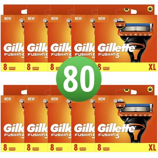 Gillette Fusion5 Scheermesjes 80 Stuks Hele Doos (10x8) Nieuw