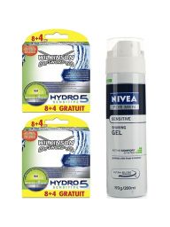 Wilkinson Combi Hydro5 Sensitive 16 + 8 Mesjes + Nivea Sensitive Scheergel 200ml