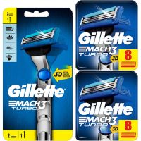 Gillette Combi Mach3 Turbo 3D Scheersysteem incl 18 Mesjes