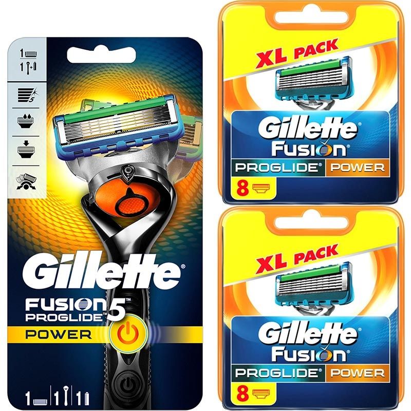 Gespecificeerd Peave klinker Gillette Combi Fusion Proglide Power Flexball Houder incl 17 Power  scheermesjes ShaveSavings.com