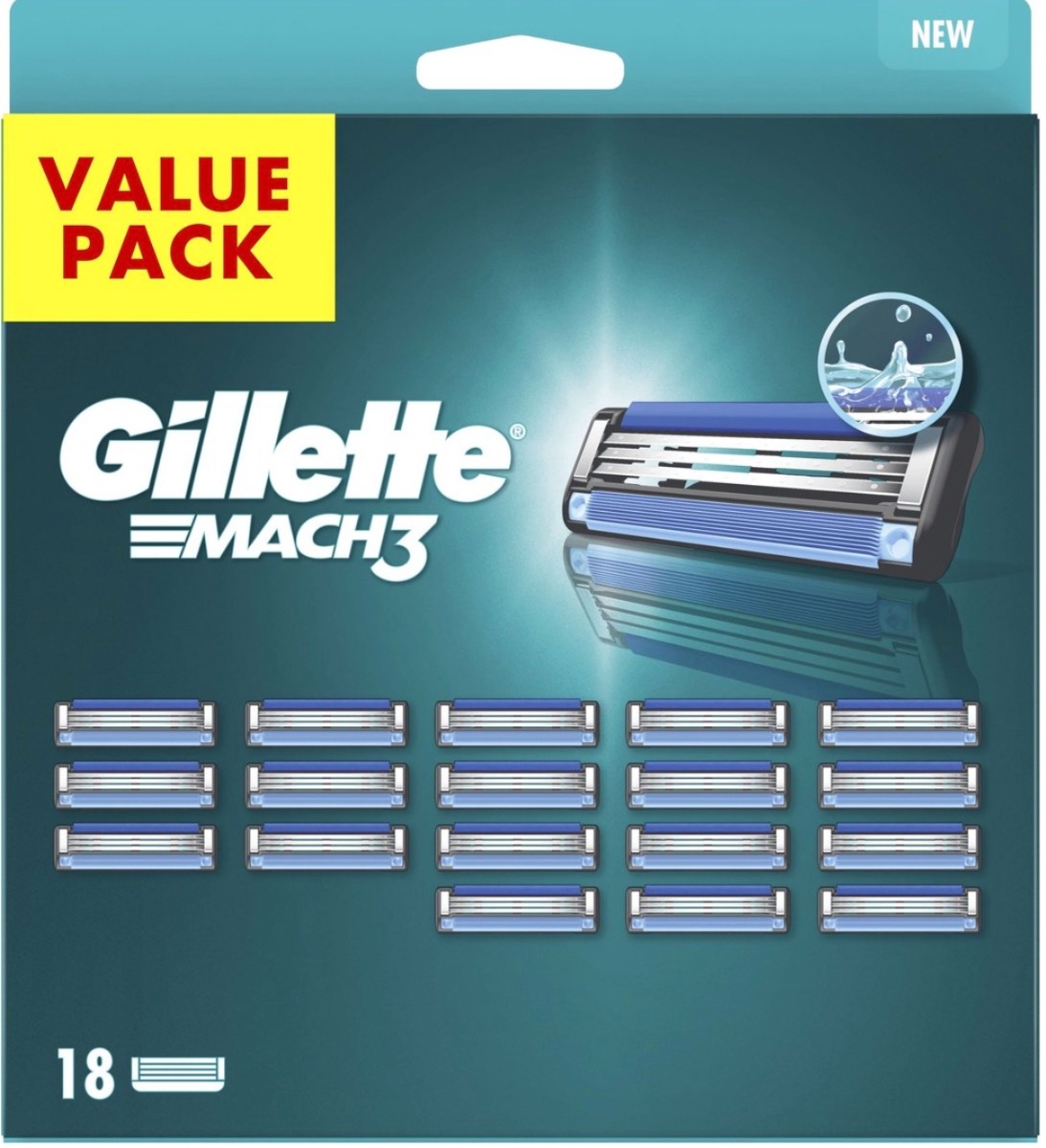 Gillette Mach3 18 scheermesjes verpakking