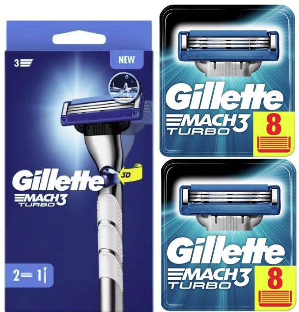 Gillette Combi Mach3 Turbo 3D Scheersysteem incl 18 Mesjes